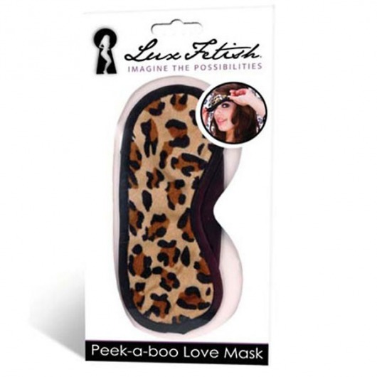 Леопардовая маска на глаза Peek-a-Boo - Lux Fetish - купить с доставкой в Новокуйбышевске