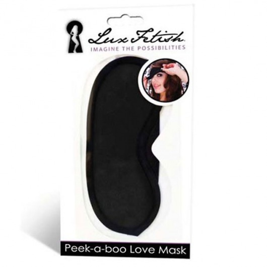 Черная маска на глаза Peek-a-Boo - Lux Fetish - купить с доставкой в Новокуйбышевске