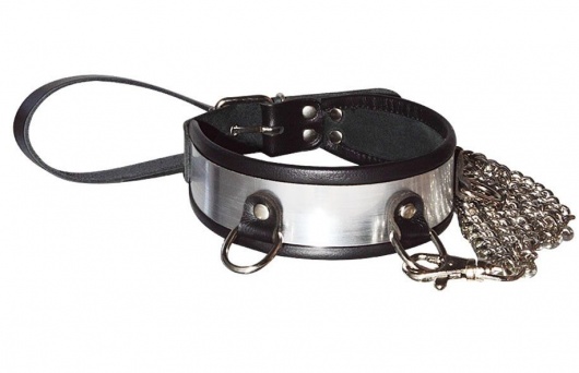 Стильный ошейник с металлическим блеском и поводком - Sitabella - купить с доставкой в Новокуйбышевске