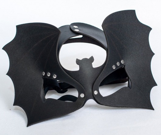 Черная кожаная маска на глаза  Летучая мышь - Sitabella - купить с доставкой в Новокуйбышевске