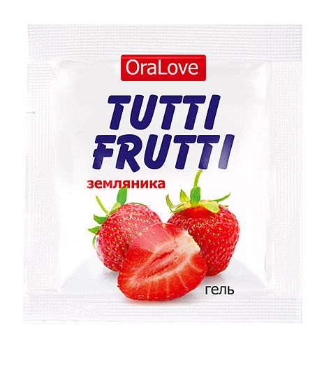 Пробник гель-смазки Tutti-frutti с земляничным вкусом - 4 гр. - Биоритм - купить с доставкой в Новокуйбышевске