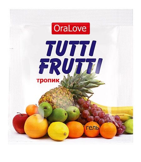 Пробник гель-смазки Tutti-frutti со вкусом тропических фруктов - 4 гр. - Биоритм - купить с доставкой в Новокуйбышевске