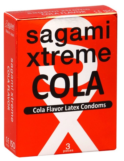 Ароматизированные презервативы Sagami Xtreme COLA - 3 шт. - Sagami - купить с доставкой в Новокуйбышевске