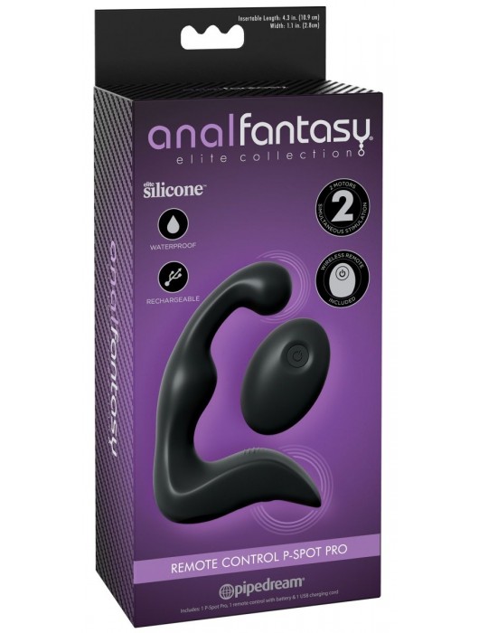 Черный вибромассажер простаты с пультом ДУ Control P-Spot Pro - Pipedream - в Новокуйбышевске купить с доставкой