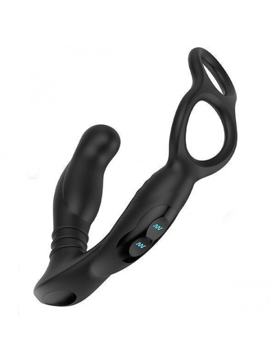 Черная анальная пробка NEXUS SIMUL8 с фиксацией на теле кольцами - Nexus Range - в Новокуйбышевске купить с доставкой