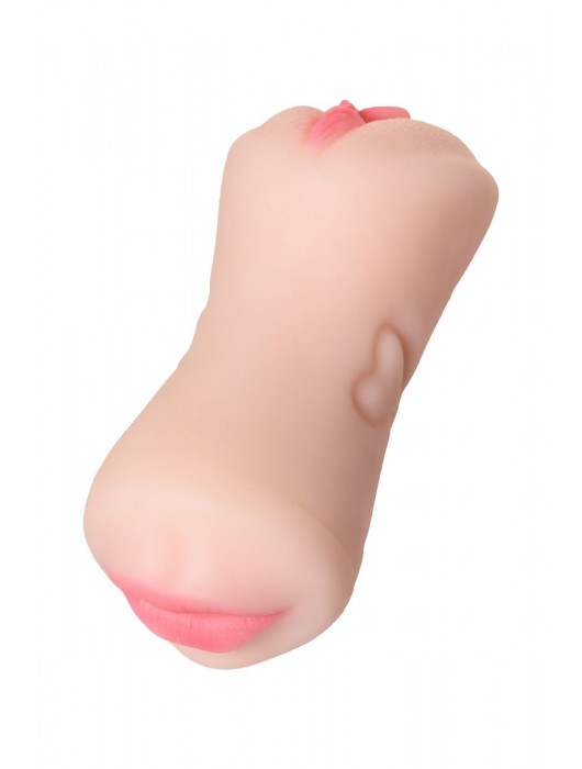 Телесный двусторонний мастурбатор Pretty Mouth - ротик и вагина - ToyFa - в Новокуйбышевске купить с доставкой