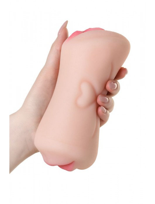 Телесный двусторонний мастурбатор Pretty Mouth - ротик и вагина - ToyFa - в Новокуйбышевске купить с доставкой