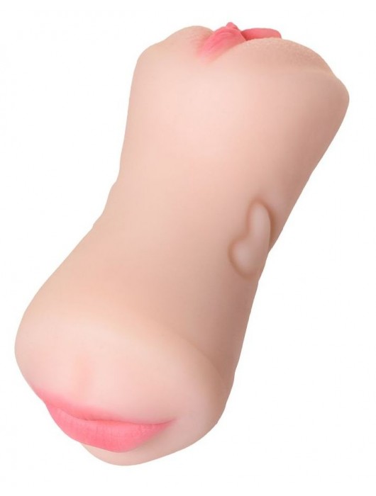 Телесный двусторонний мастурбатор Pretty Mouth - ротик и вагина - ToyFa - в Новокуйбышевске купить с доставкой