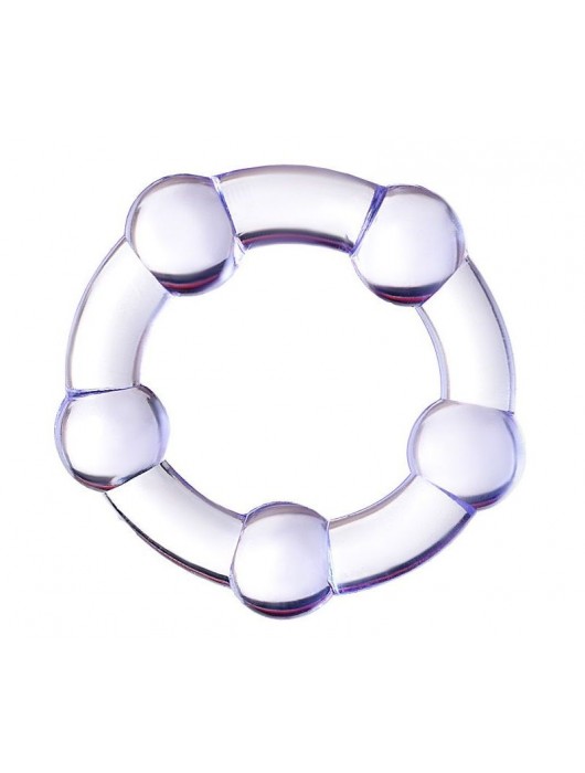 Фиолетовое эрекционное кольцо на пенис с бусинами - Штучки-дрючки - в Новокуйбышевске купить с доставкой