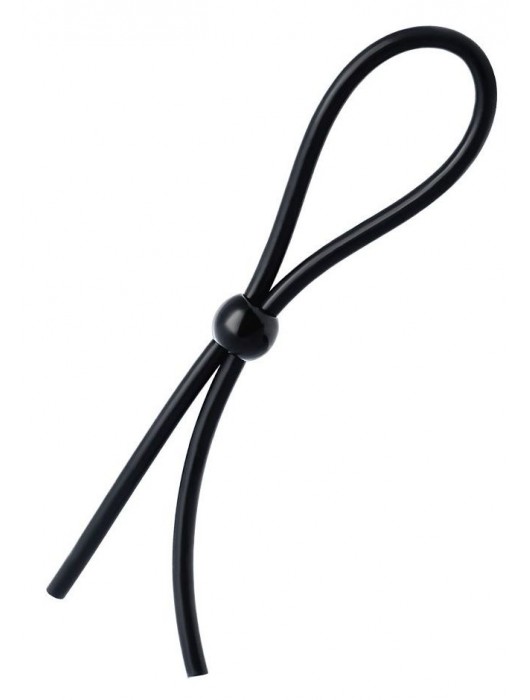 Черное лассо на пенис с одной бусиной - A-toys - в Новокуйбышевске купить с доставкой