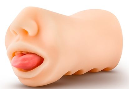 Телесный мастурбатор-ротик с язычком Oral Anne - Blush Novelties - в Новокуйбышевске купить с доставкой
