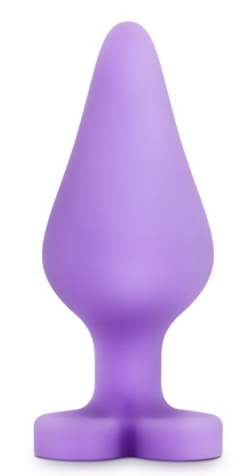 Фиолетовая анальная пробка Naughty Candy Heart Do Me Now - 8,9 см. - Blush Novelties - купить с доставкой в Новокуйбышевске