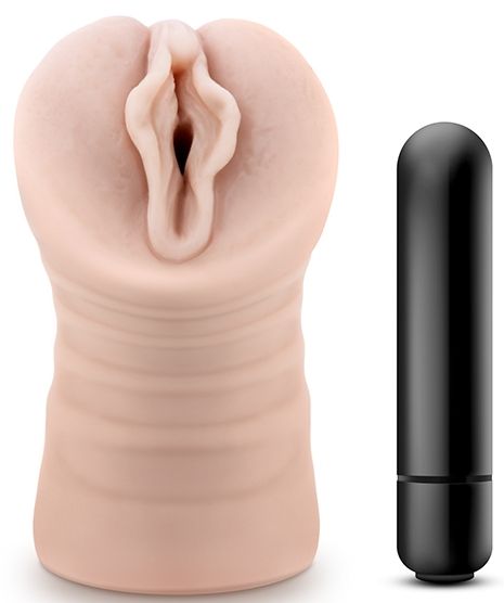 Телесный мастурбатор-вагина с вибропулей Ashley - Blush Novelties - в Новокуйбышевске купить с доставкой
