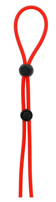 Красное лассо на пенис с двумя бусинами STRETCHY LASSO CAGE - Dream Toys - в Новокуйбышевске купить с доставкой