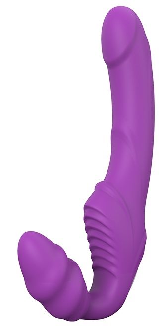 Фиолетовый безремневой вибрострапон DOUBLE DIPPER - Dream Toys - купить с доставкой в Новокуйбышевске