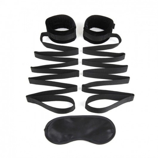 Чёрные манжеты для фиксации на кровати Bondage Bed Strap - Lux Fetish - купить с доставкой в Новокуйбышевске