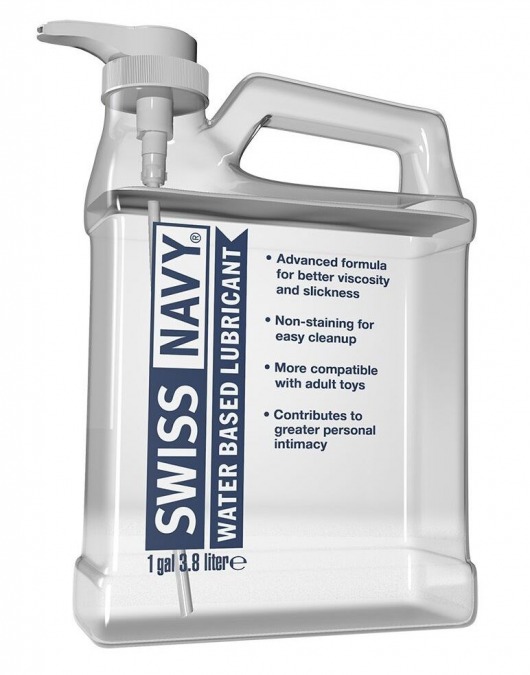 Канистра лубриканта Swiss Navy Water Based Lube на водной основе - 3,8 л. - Swiss navy - купить с доставкой в Новокуйбышевске