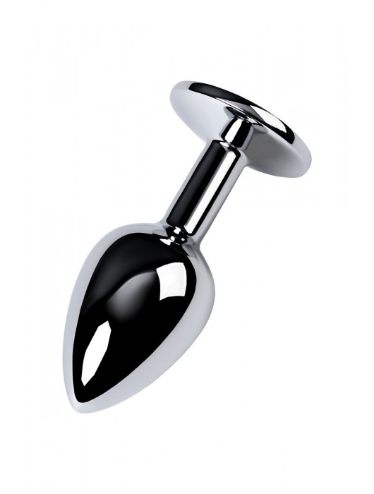 Серебристая конусовидная анальная пробка с фиолетовым кристаллом - 7 см. - ToyFa - купить с доставкой в Новокуйбышевске