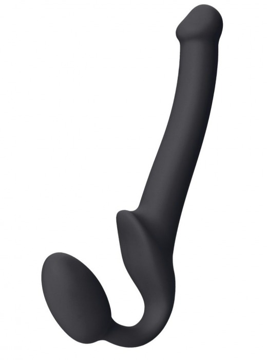 Черный безремневой страпон Silicone Bendable Strap-On S - Strap-on-me - купить с доставкой в Новокуйбышевске
