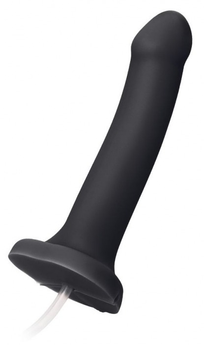 Черный фаллос с имитацией эякуляции Silicon Cum Dildo L - 19,6 см. - Strap-on-me - купить с доставкой в Новокуйбышевске