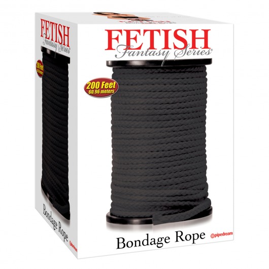 Черная веревка для связывания Bondage Rope - 60,9 м. - Pipedream - купить с доставкой в Новокуйбышевске