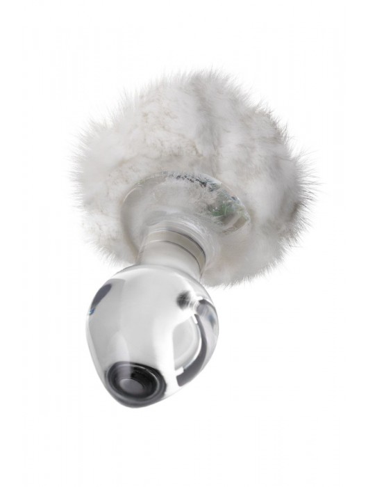 Стеклянная анальная втулка с хвостиком - 9,5 см. - Sexus - купить с доставкой в Новокуйбышевске