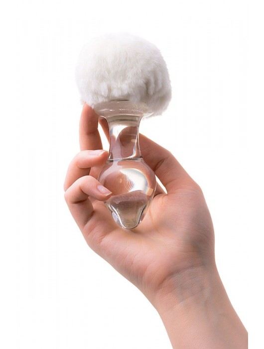 Стеклянная анальная втулка с хвостиком - 9,5 см. - Sexus - купить с доставкой в Новокуйбышевске