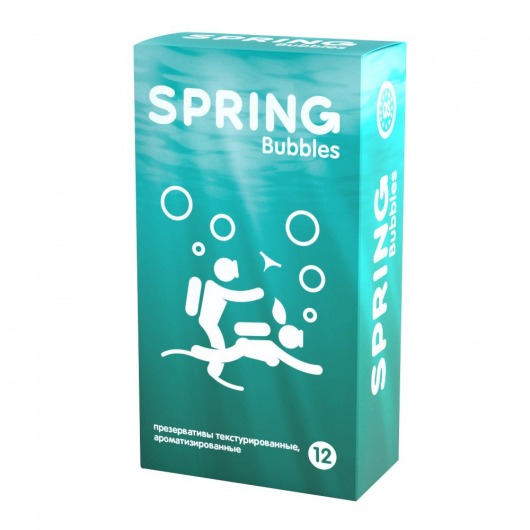 Презервативы SPRING BUBBLES с пупырышками - 12 шт. - SPRING - купить с доставкой в Новокуйбышевске