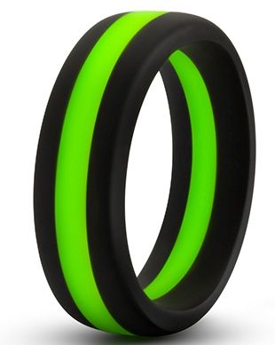 Черно-зеленое эрекционное кольцо Silicone Go Pro Cock Ring - Blush Novelties - в Новокуйбышевске купить с доставкой