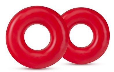 Набор из 2 красных эрекционных колец DONUT RINGS OVERSIZED - Blush Novelties - в Новокуйбышевске купить с доставкой
