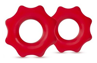 Набор из 2 красных фигурных эрекционных колец NUTZ - Blush Novelties - в Новокуйбышевске купить с доставкой