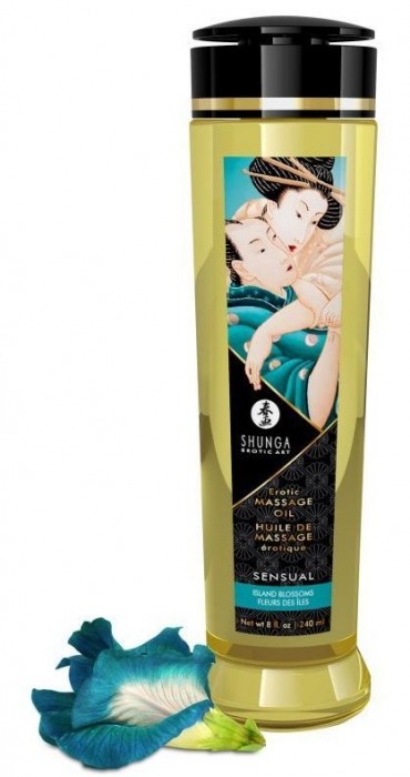 Массажное масло Sensual с цветочным ароматом - 240 мл. - Shunga - купить с доставкой в Новокуйбышевске
