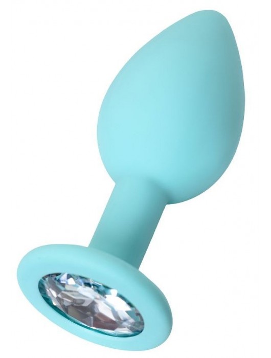 Мятная анальная пробка с прозрачным кристаллом Brilliant - 7 см. - ToyFa - купить с доставкой в Новокуйбышевске