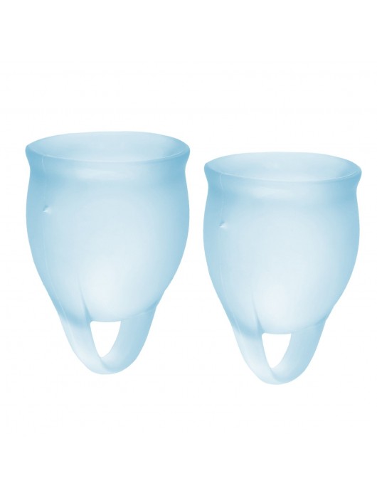 Набор голубых менструальных чаш Feel confident Menstrual Cup - Satisfyer - купить с доставкой в Новокуйбышевске