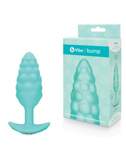 Мятный рельефный анальный виброплаг Bump - 13,5 см. - b-Vibe