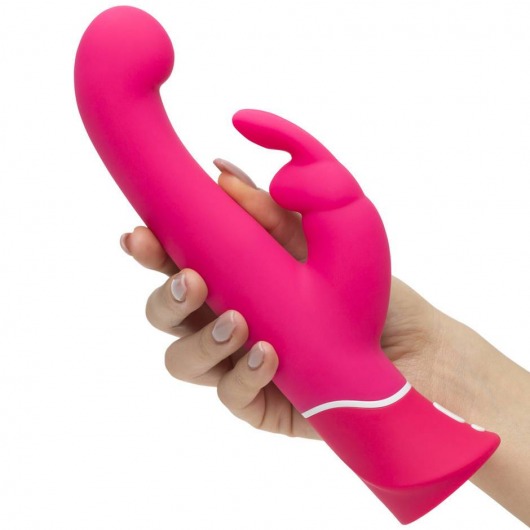 Розовый вибратор-кролик G-Spot Rechargeable Rabbit Vibrator - 24,1 см. - Happy Rabbit