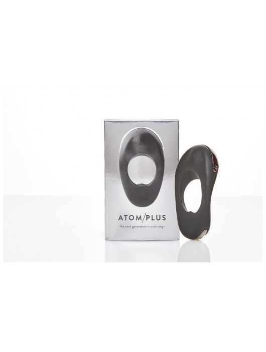 Черное эрекционное виброкольцо с двумя виброэлементами ATOM PLUS - Hot Octopuss - в Новокуйбышевске купить с доставкой
