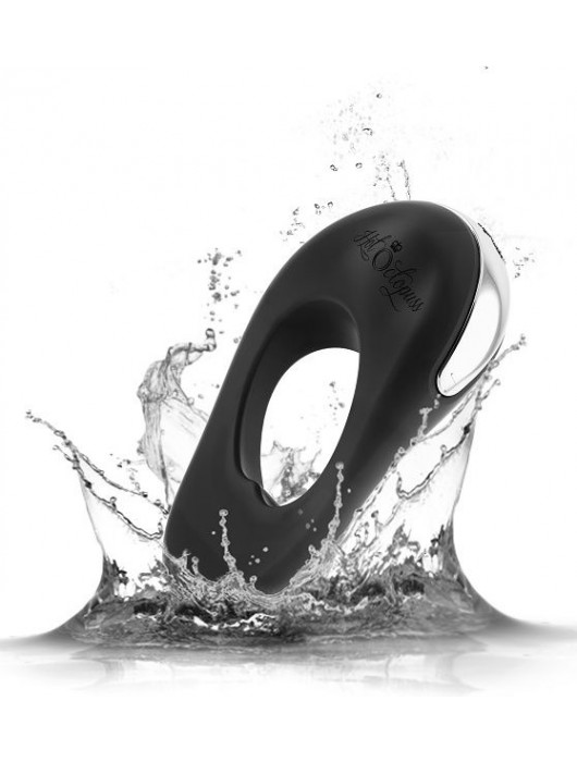 Черное эрекционное виброкольцо с двумя виброэлементами ATOM PLUS - Hot Octopuss - в Новокуйбышевске купить с доставкой