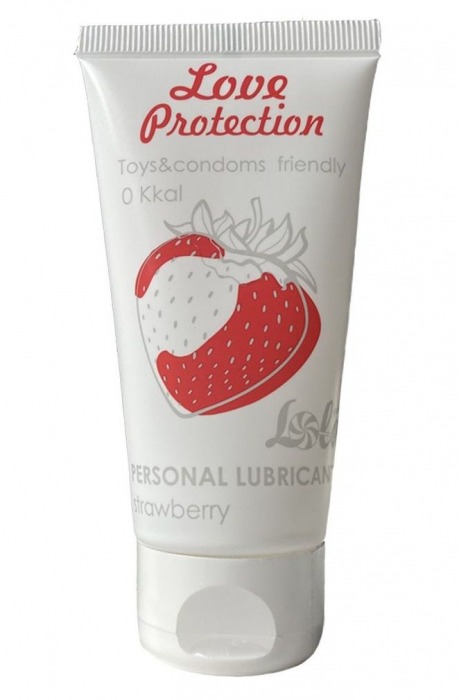 Лубрикант на водной основе с ароматом малины Love Protection Strawberry - 50 мл. - Lola Games - купить с доставкой в Новокуйбышевске