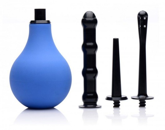 Анальный душ с 3 насадками Premium One-way Valve Anal Douche Set - XR Brands - купить с доставкой в Новокуйбышевске