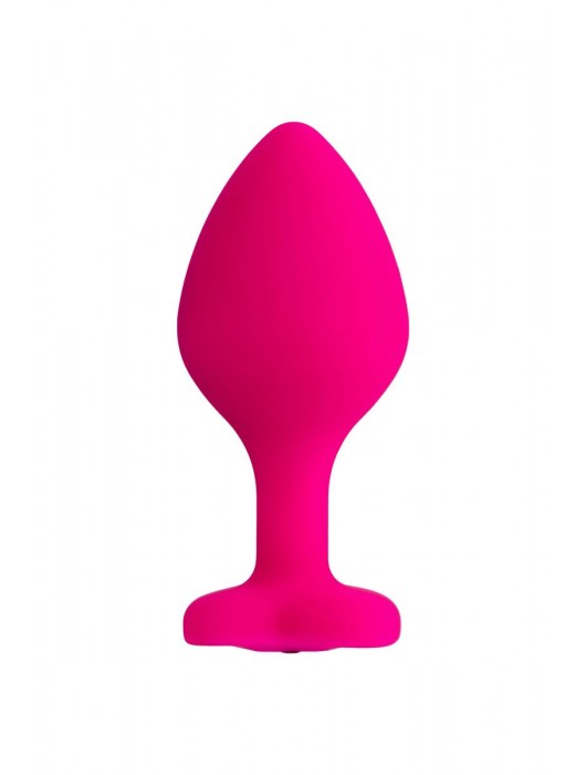 Розовая анальная втулка Diamond Heart с прозрачным кристаллом - 8 см. - ToyFa - купить с доставкой в Новокуйбышевске