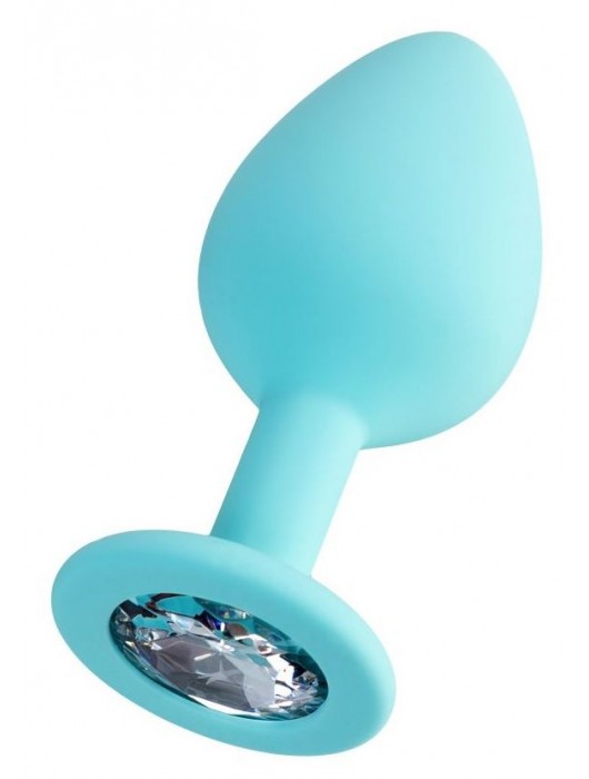 Мятная анальная втулка Brilliant с прозрачным кристаллом - 8 см. - ToyFa - купить с доставкой в Новокуйбышевске