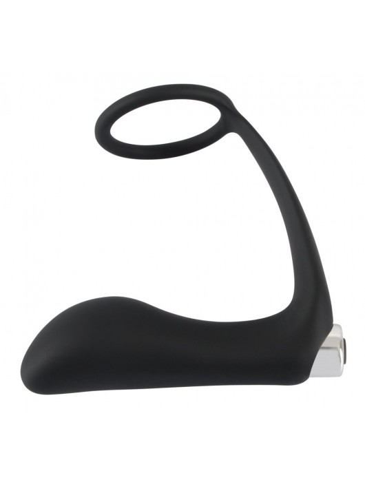 Черное эрекционное кольцо с анальной вибропробкой Vibrating Ring   Plug - Orion - в Новокуйбышевске купить с доставкой