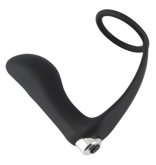 Черное эрекционное кольцо с анальной вибропробкой Vibrating Ring   Plug - Orion - в Новокуйбышевске купить с доставкой