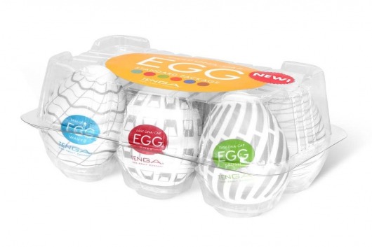 Набор из 6 мастурбаторов Tenga EGG Easy Beat с различным рельефом - Tenga - в Новокуйбышевске купить с доставкой