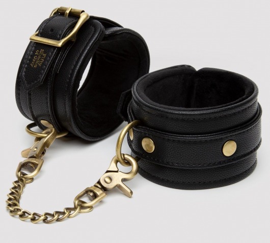 Черные оковы на ноги Bound to You Faux Leather Ankle Cuffs - Fifty Shades of Grey - купить с доставкой в Новокуйбышевске