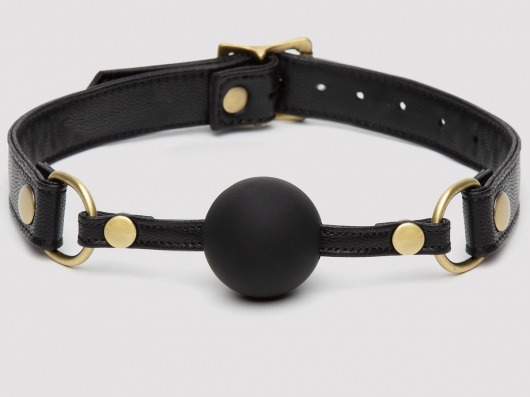 Черный кляп-шар Bound to You Faux Leather Ball Gag - Fifty Shades of Grey - купить с доставкой в Новокуйбышевске
