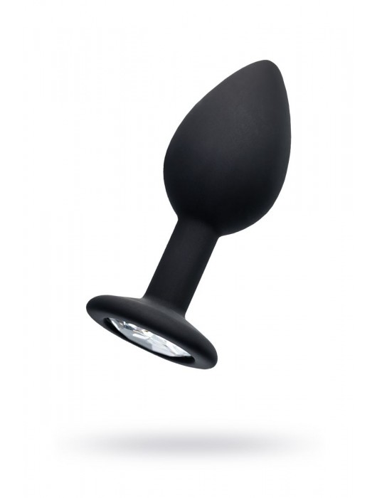 Черная анальная втулка с прозрачным стразом - 7,2 см. - POPO Pleasure - купить с доставкой в Новокуйбышевске