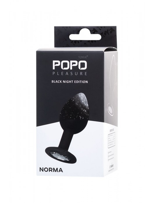 Черная анальная втулка с прозрачным стразом - 7,2 см. - POPO Pleasure - купить с доставкой в Новокуйбышевске