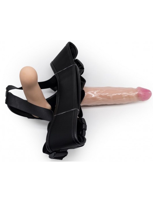 Реалистичный страпон Woman Midi с вагинальной пробкой - 19 см. - LOVETOY (А-Полимер) - купить с доставкой в Новокуйбышевске